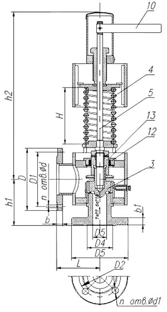 Предохранительный клапан схема